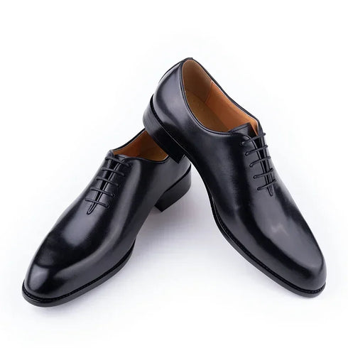 Men's Leather Casual Oxford Shoes Comfortable Lace-Up Business Footwear